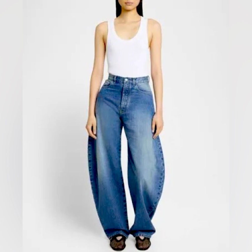 NWT. Good American Good Extreme Barrel Indigo Jeans Size 6 - Picture 2 of 14